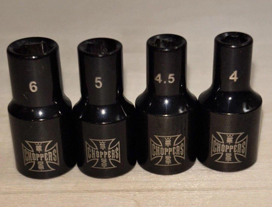 Jesse James West Coast Choppers Mac Tool 1/4” Drive METRIC 6 Pt Socket Set 9pc