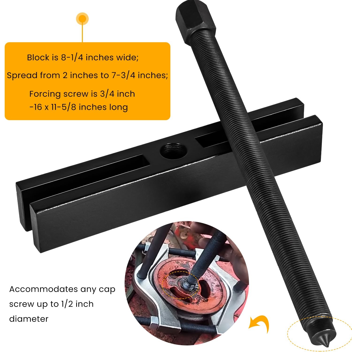 Car Large Gear and Pulley Puller Bearing Remover Tool Similar to OTC 522 (Black)