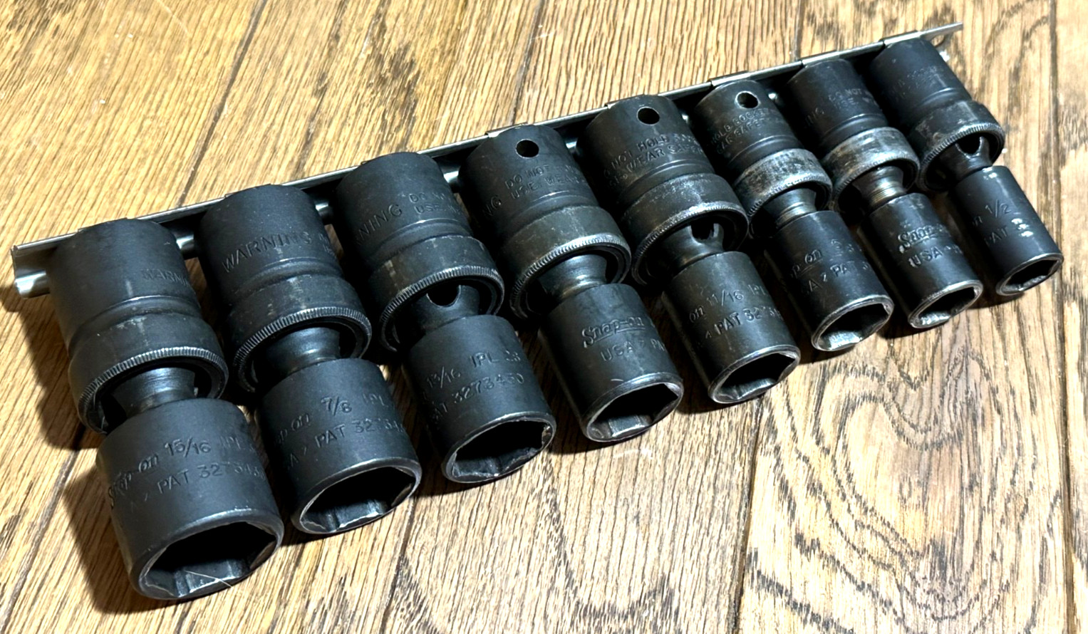 🇺🇸 Snap On Tools SAE 1/2″ DR Impact Swivel Universal Socket Set Lot 6PT Wobble