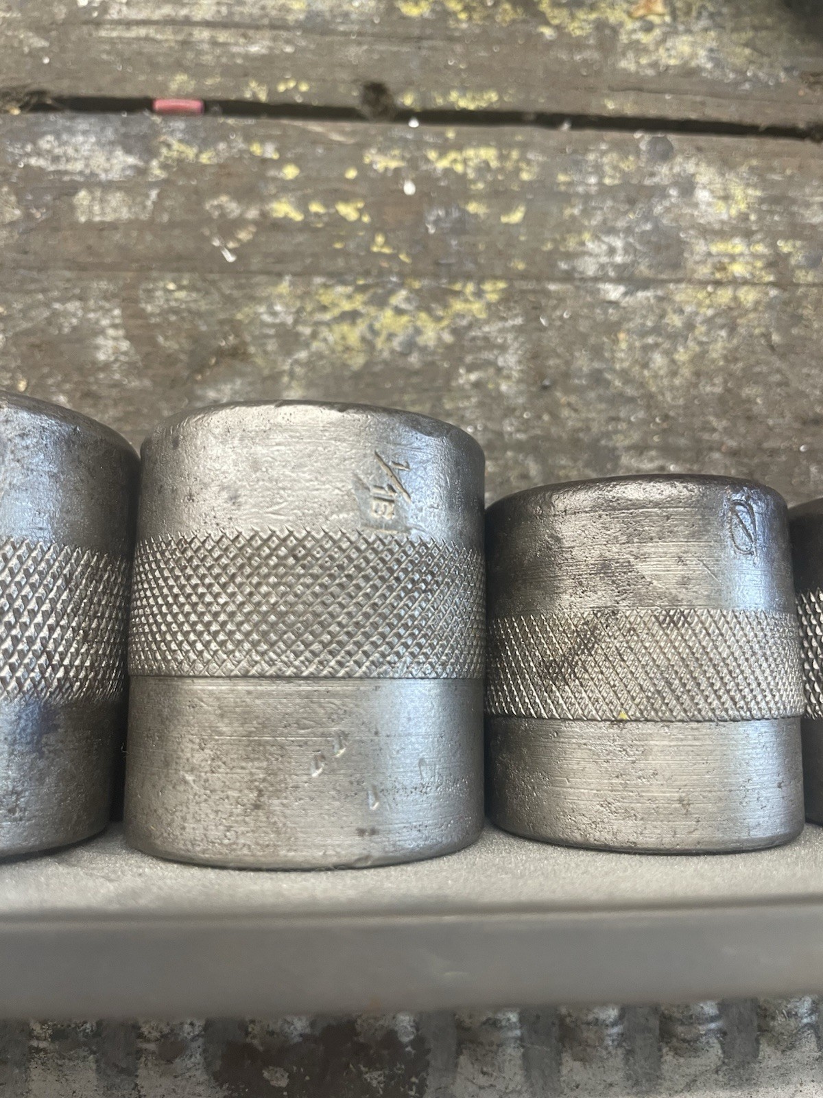 Vintage Snap-On 5/8″ Drive 6 Point Sockets Early Hand Stamped SO Set Of 7