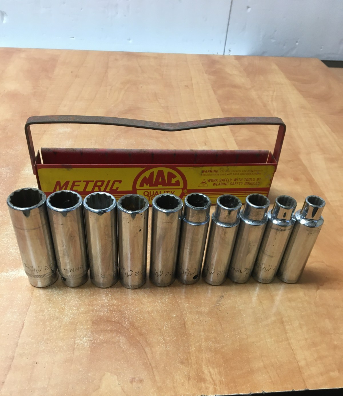 Mac USA VD2 10-Piece 1/2″ Drive Deep Metric Socket Set 10mm to 19mm w/tray