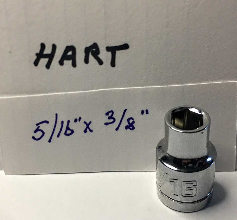 Hart 5/16″ x 3/8″  Standard Socket Chrome 6 Pt Free USA Shipping