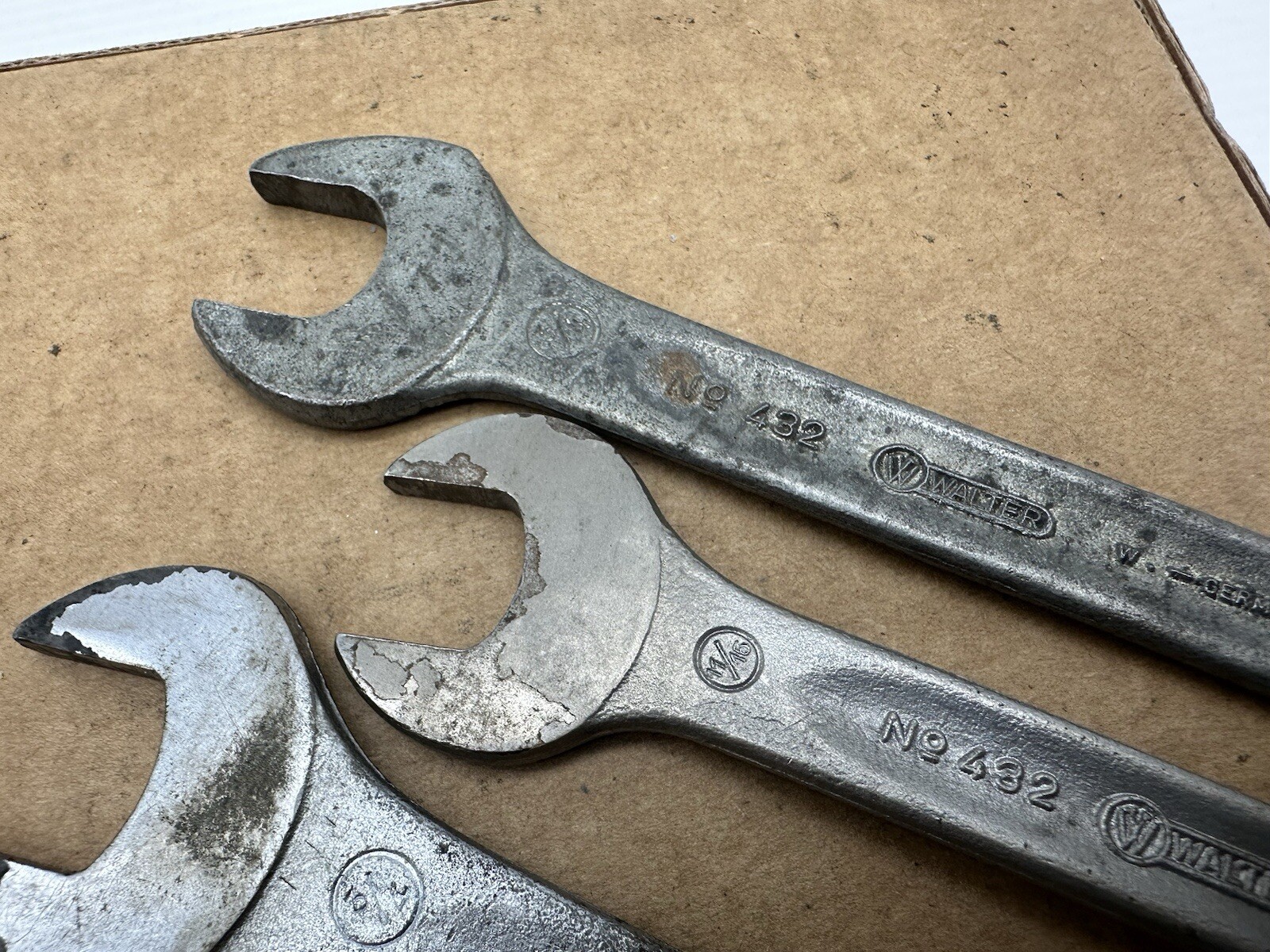 Vintage Walter Germany 432 Toolkit Open End wrench Set Lot 4 SAE 19/32-7/8