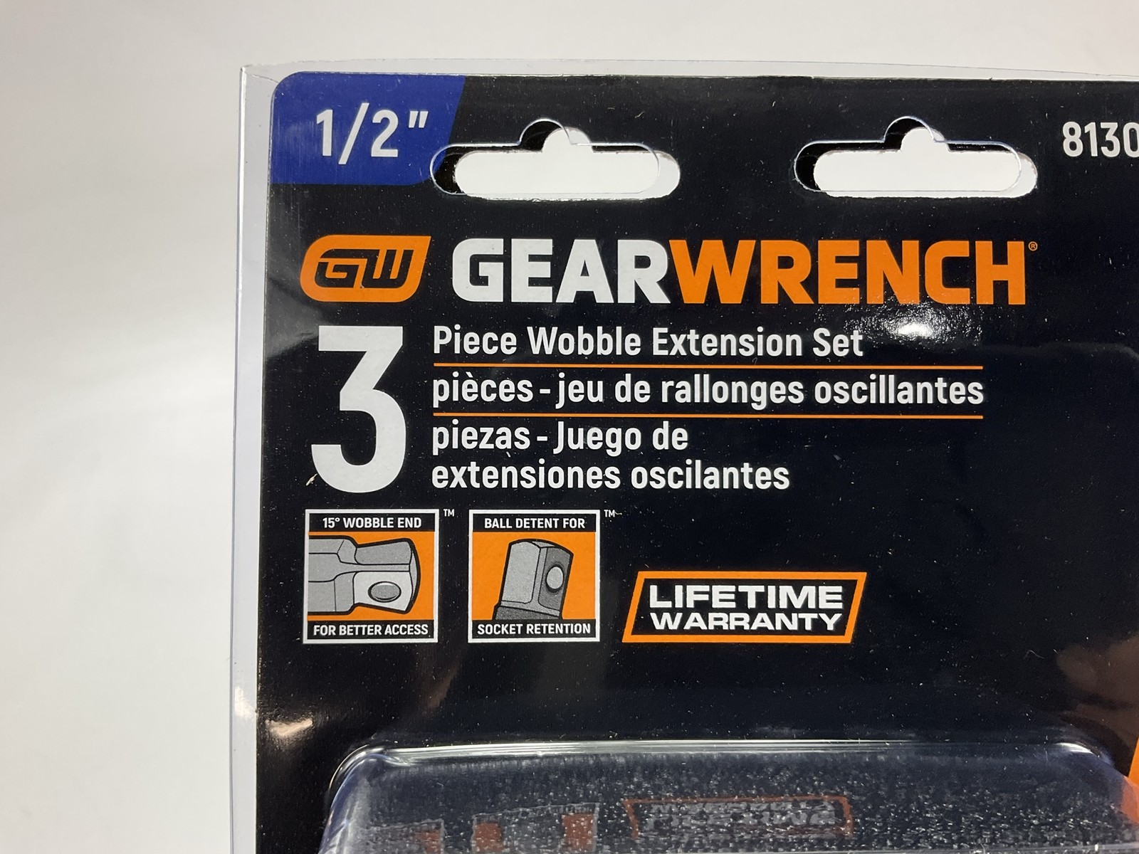 Gearwrench 81301 3 Piece 1/2″ Drive Wobble Extension Set 5″, 10″ & 15″