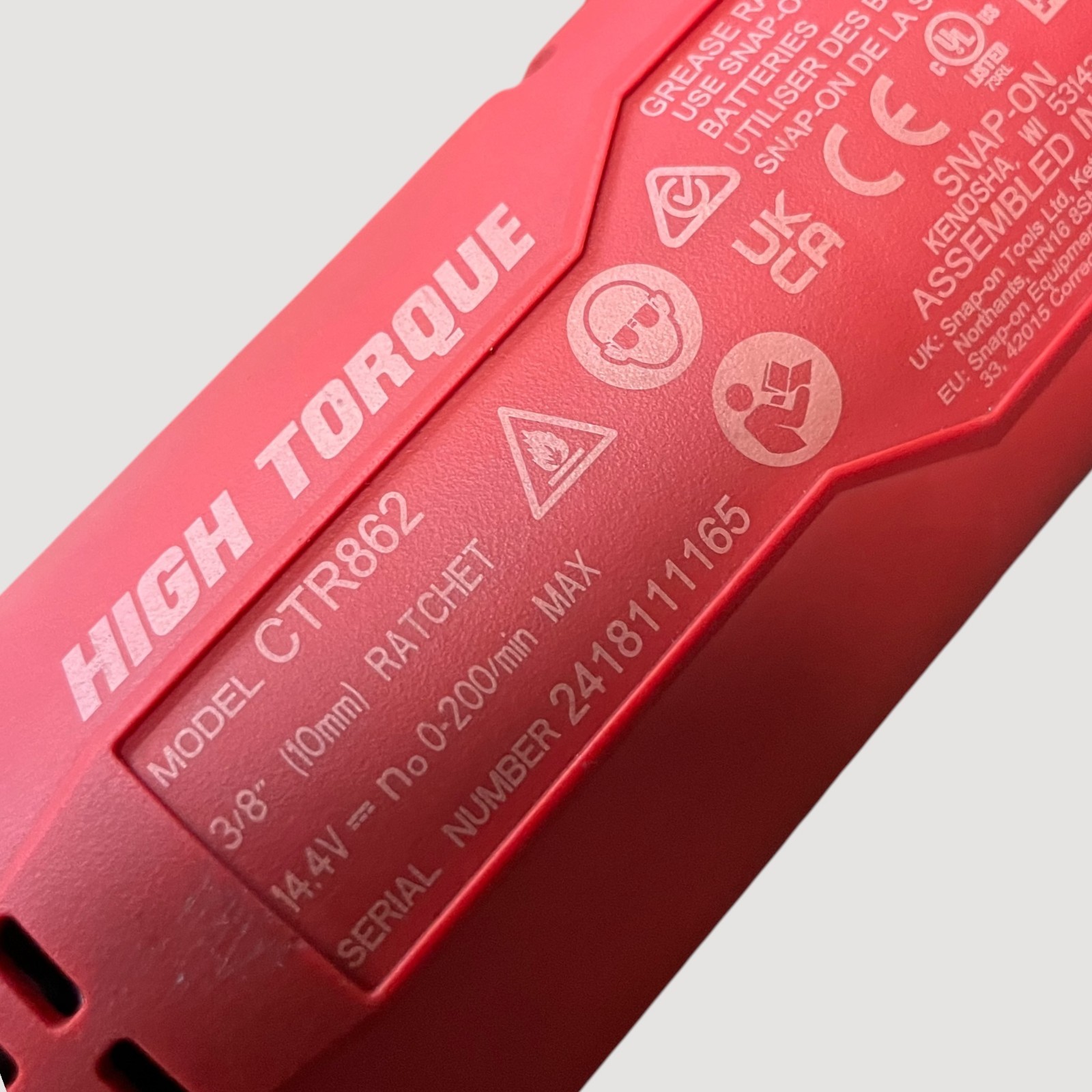 Snap-On CTR862 14.4V 3/8″ 10mm Brushless Cordless Ratchet W/ Battery High Torque