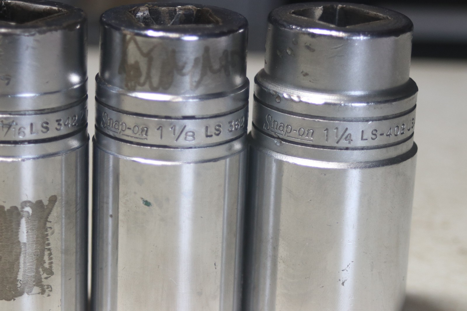 Lot of 5 Snap On 3/4 Inch Drive 6 Point Deep Sockets 15/16 – 1-1/4