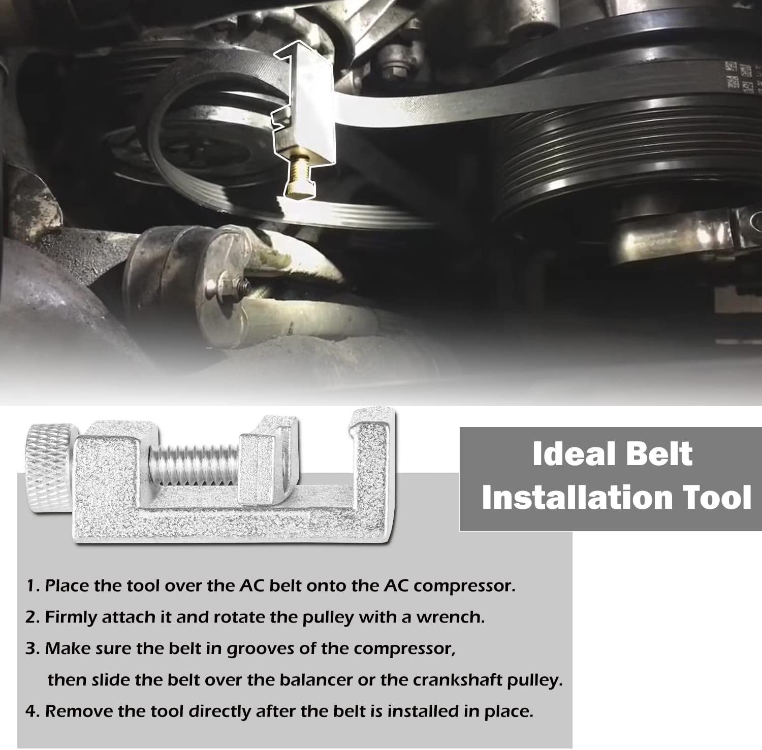 3458 A/C Belt Installation Tool Compatible for BMW N62&Mini W17 A/C Belt 641040