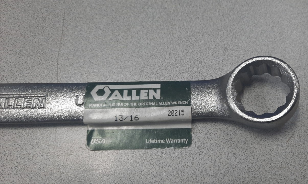 Allen 13/16 in Combination Wrench 12-Point 20215 MADE in USA NEW/OLD STOCK