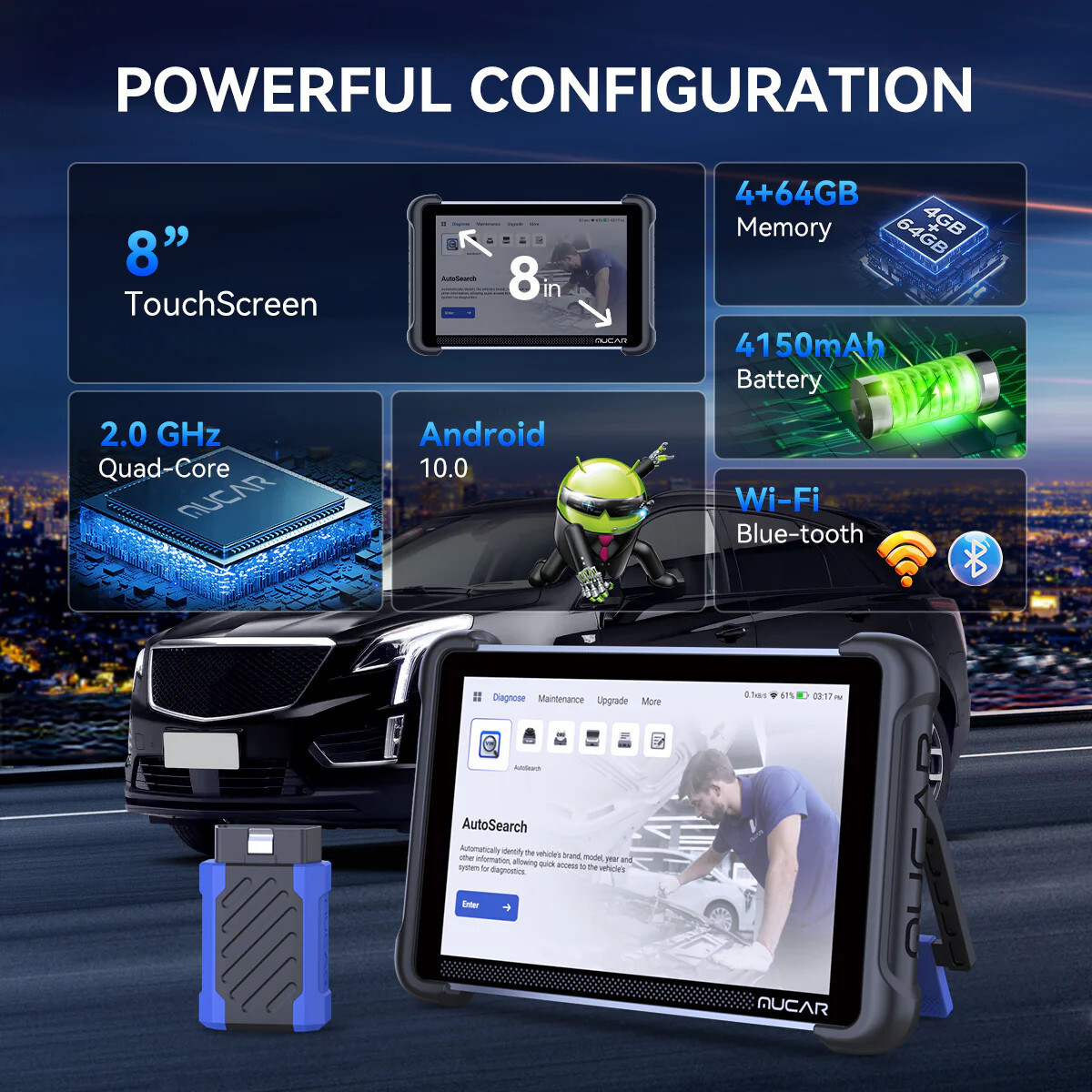 MUCAR 892BT Car System Bidirectional Scanner AI Diagnostic Tool 35+Services FREE