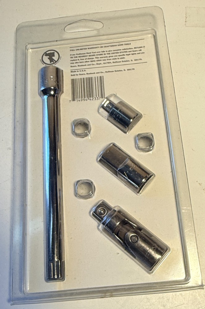 SEARS Craftsman 3/8in. Drive 4-pc. Adapter U-Joint Accessory Set 42337 USA NOS