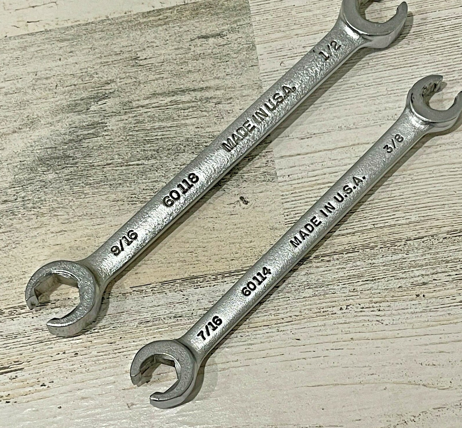 EASCO USA FLARE NUT LINE WRENCH TOOL 3/8 x 7/16 & 1/2 x 9/16 SET 60118 60114 NOS