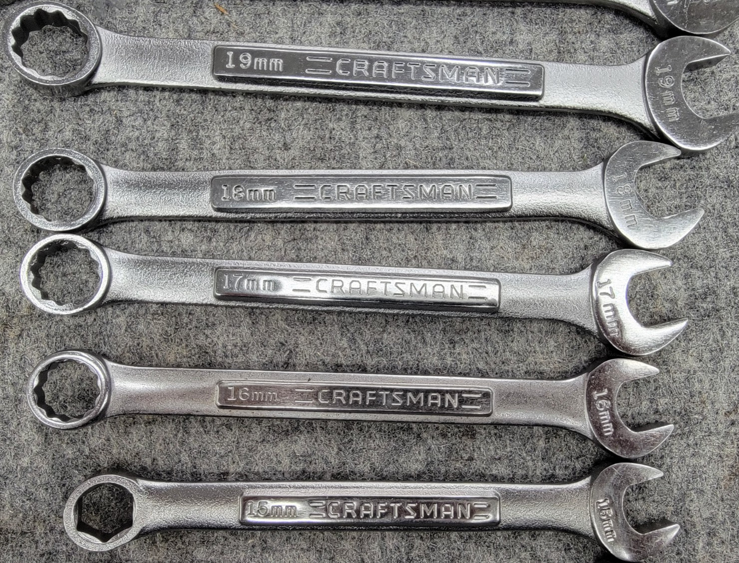 Set Of 15 Craftsman 12 And One 6 Point Metric Combination Wrenches VA Series