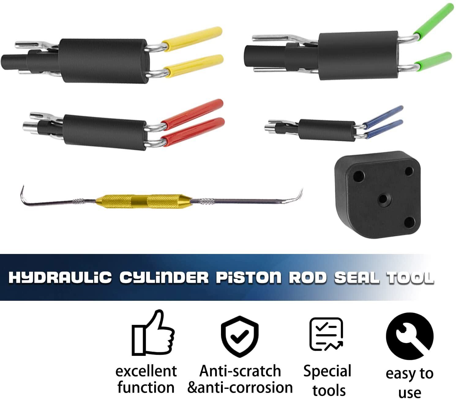 Hydraulic Seal Installation Tool Set, Hydraulic Cylinder Seal Twistor Kit (6pcs)