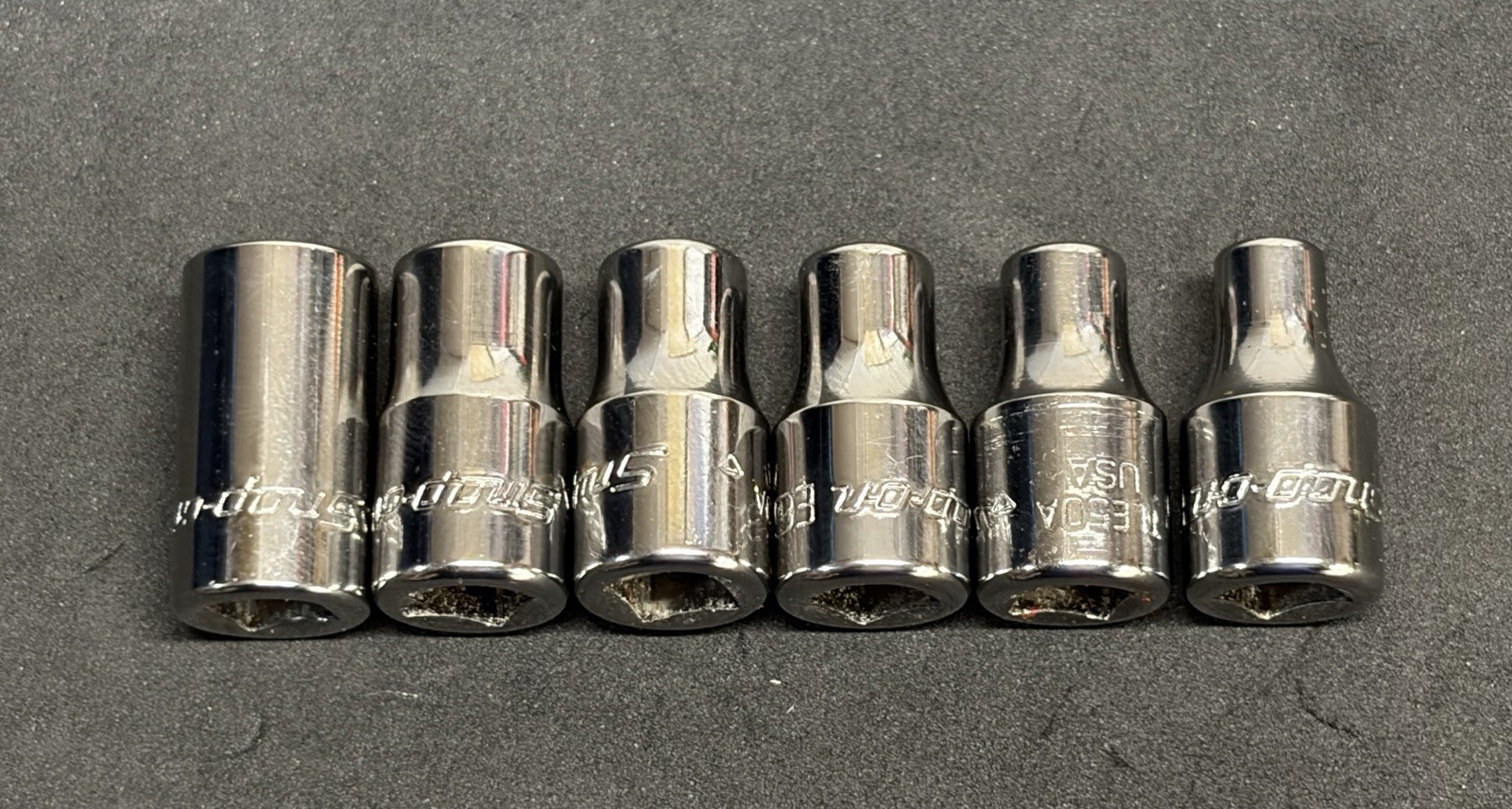 NICE! Snap-on Tools 6pc 1/4” Dr Chrome Inverted Torx Socket Set E4-E10 Sockets