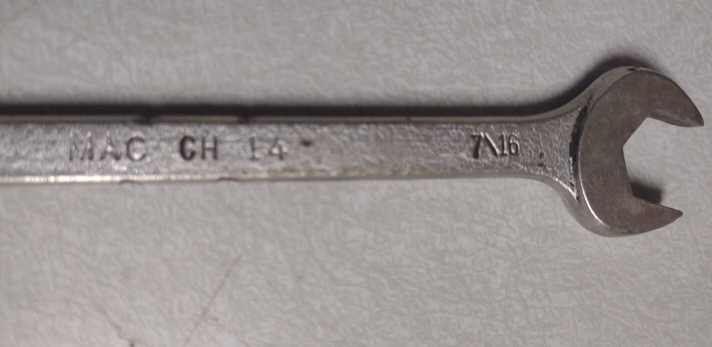 Vintage Mac Tools 7/16″ 6 Point SAE Combination Wrench CH14