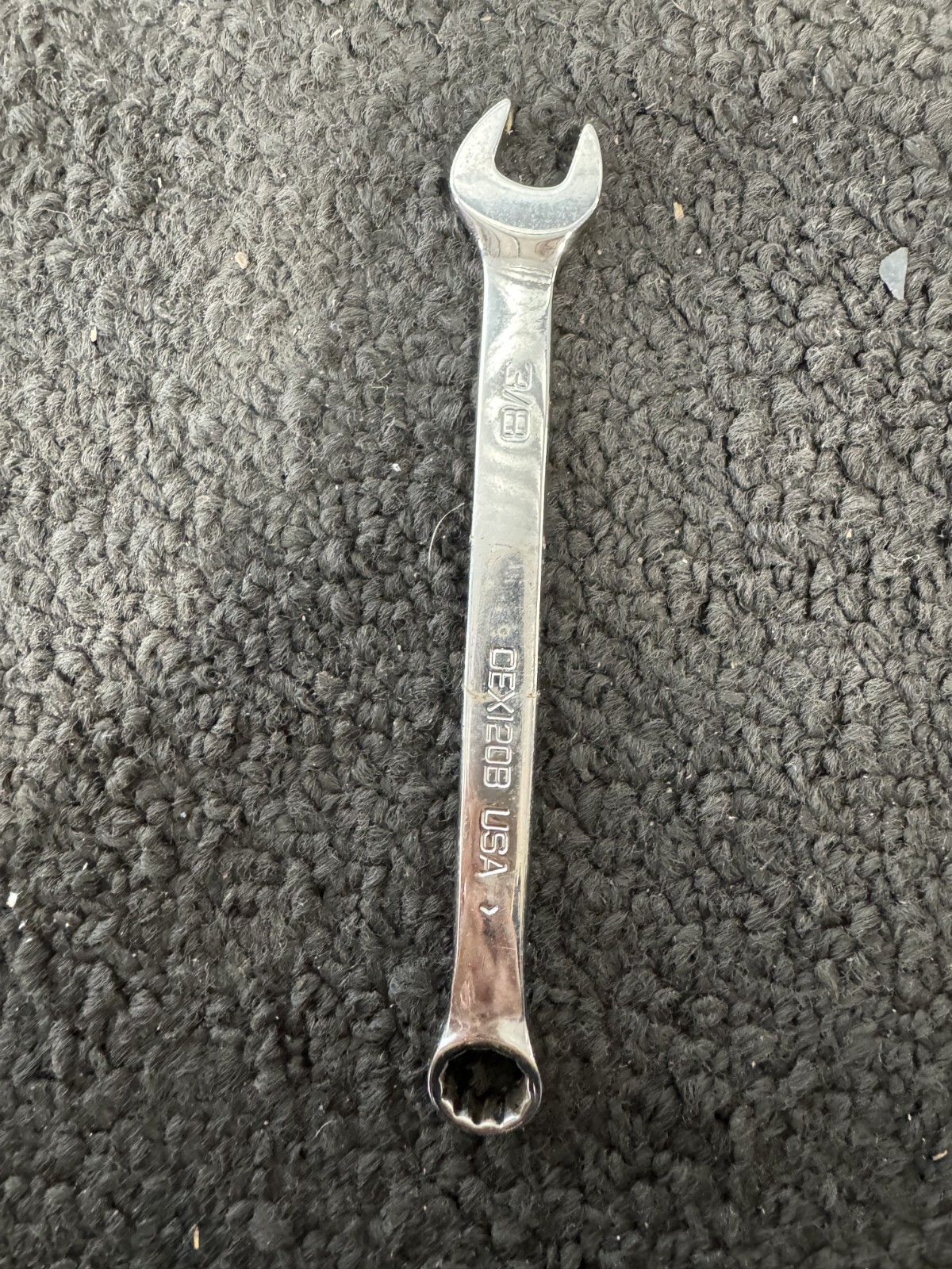 Snap-on Tools USA 3/8″ 12pt Point SHORT Combination Wrench OEX120B Engraved