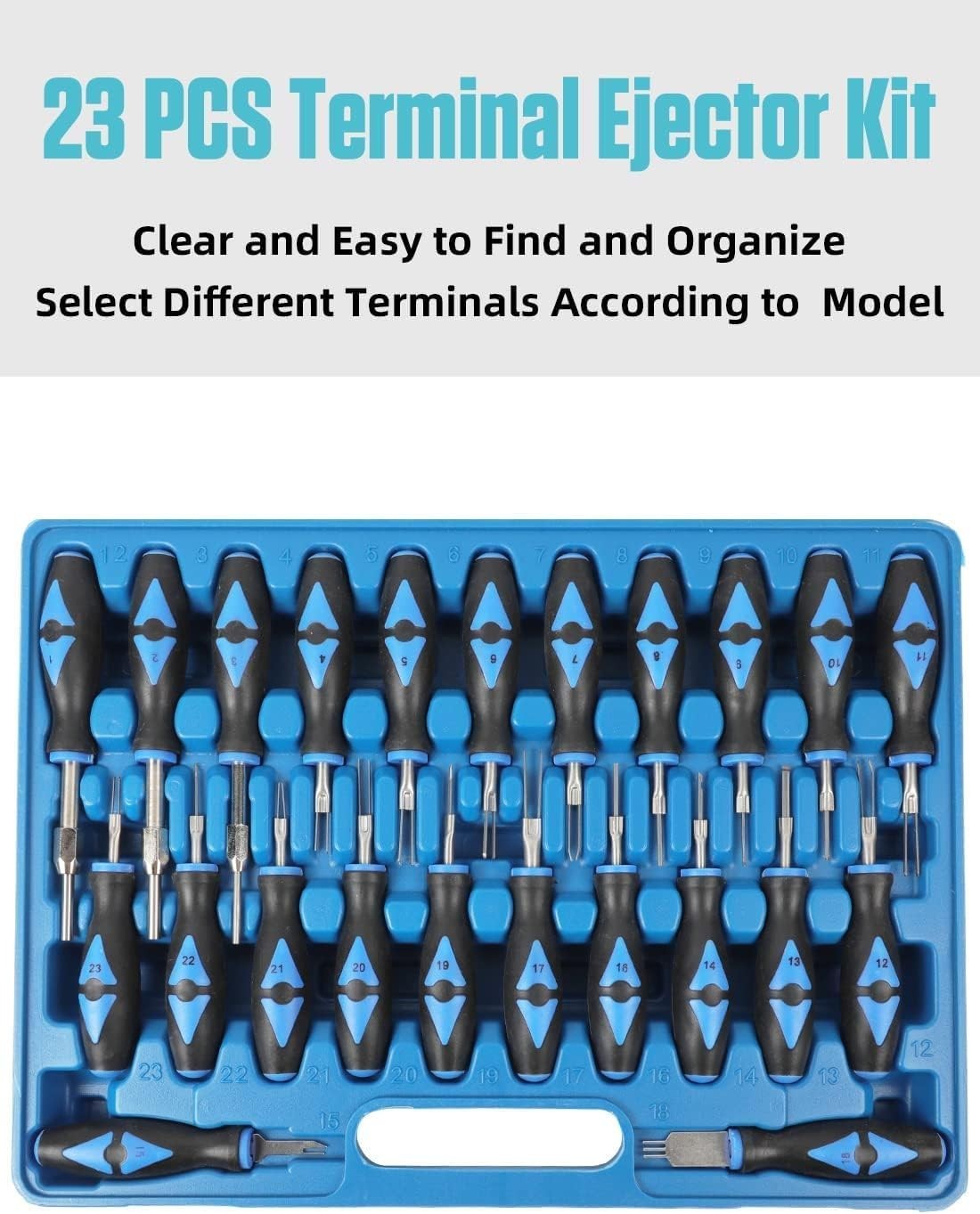 Universal Terminal Release Tool Kit – 23 Pieces with Non-Slip Grip & Carry Case