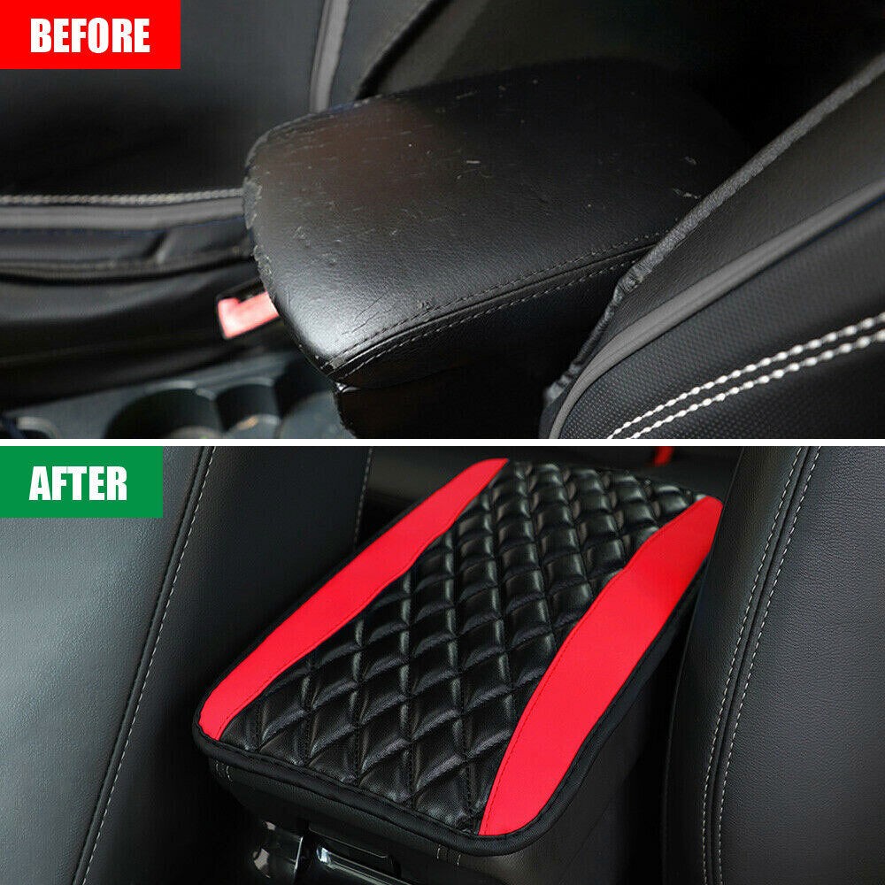 4× Car Seat Belt Liner Covers & Armrest Pad & Steering wheel Cover Auto Set US