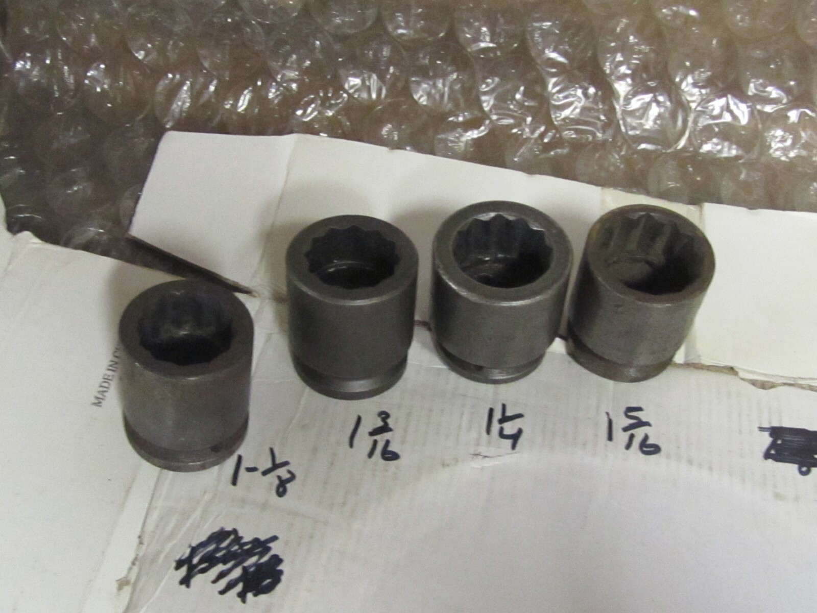 APEX 3/4″ DRIVE 12 POINT IMPACT SOCKETS LOT OF 6 1-1/8 ,1-3/16,1-1/4,1-1/2