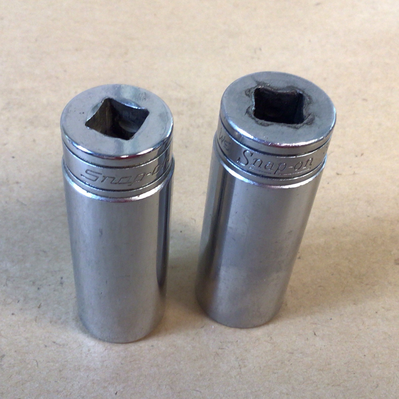 Snap On 3/4″ Deep Socket 3/8″ Drive 12 Point SF241 & 11/16” Snap On SF221