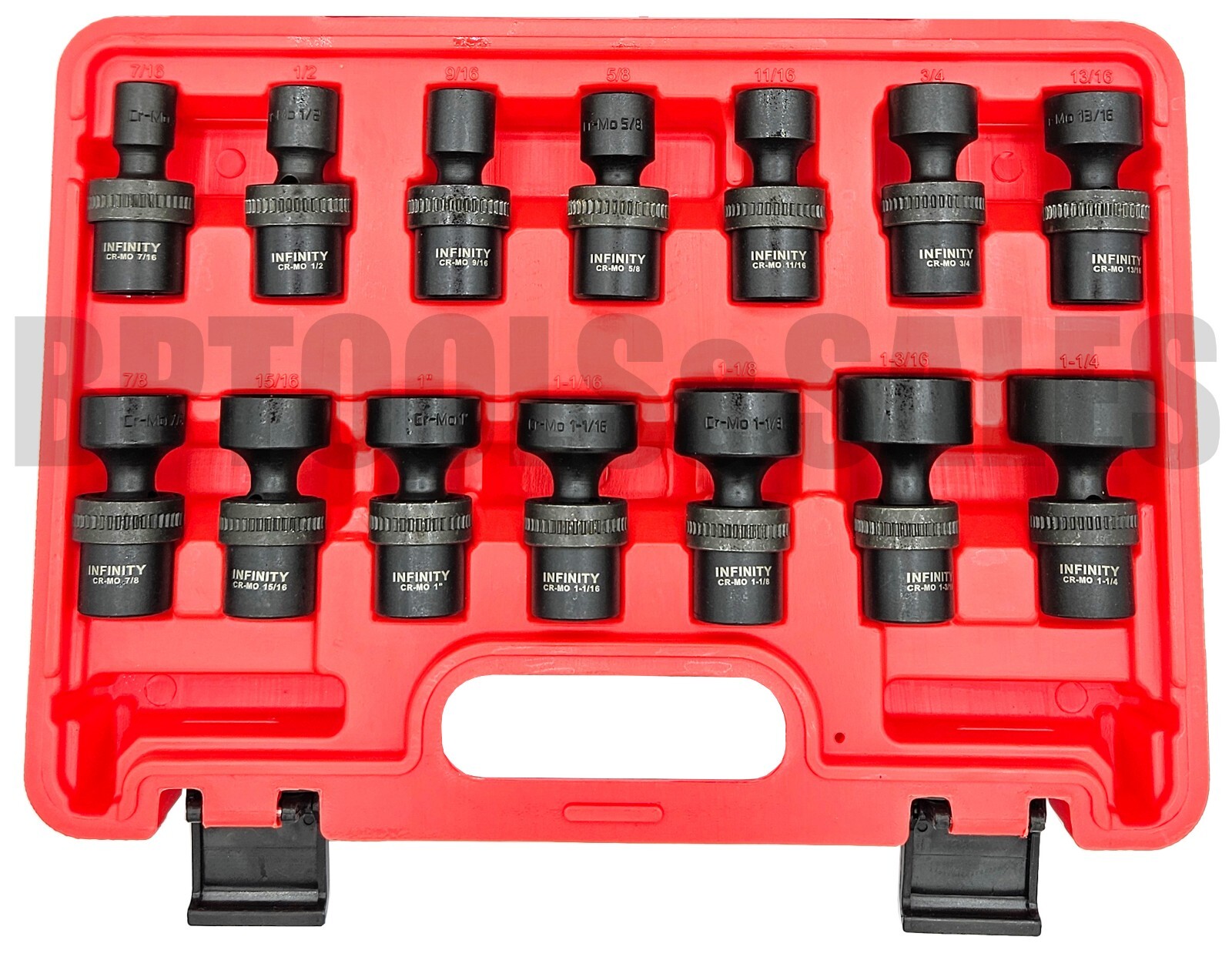 14pc SAE 1/2″ DR. Shallow Impact Flexible Wobble Joint Swivel Socket Set CR-MO