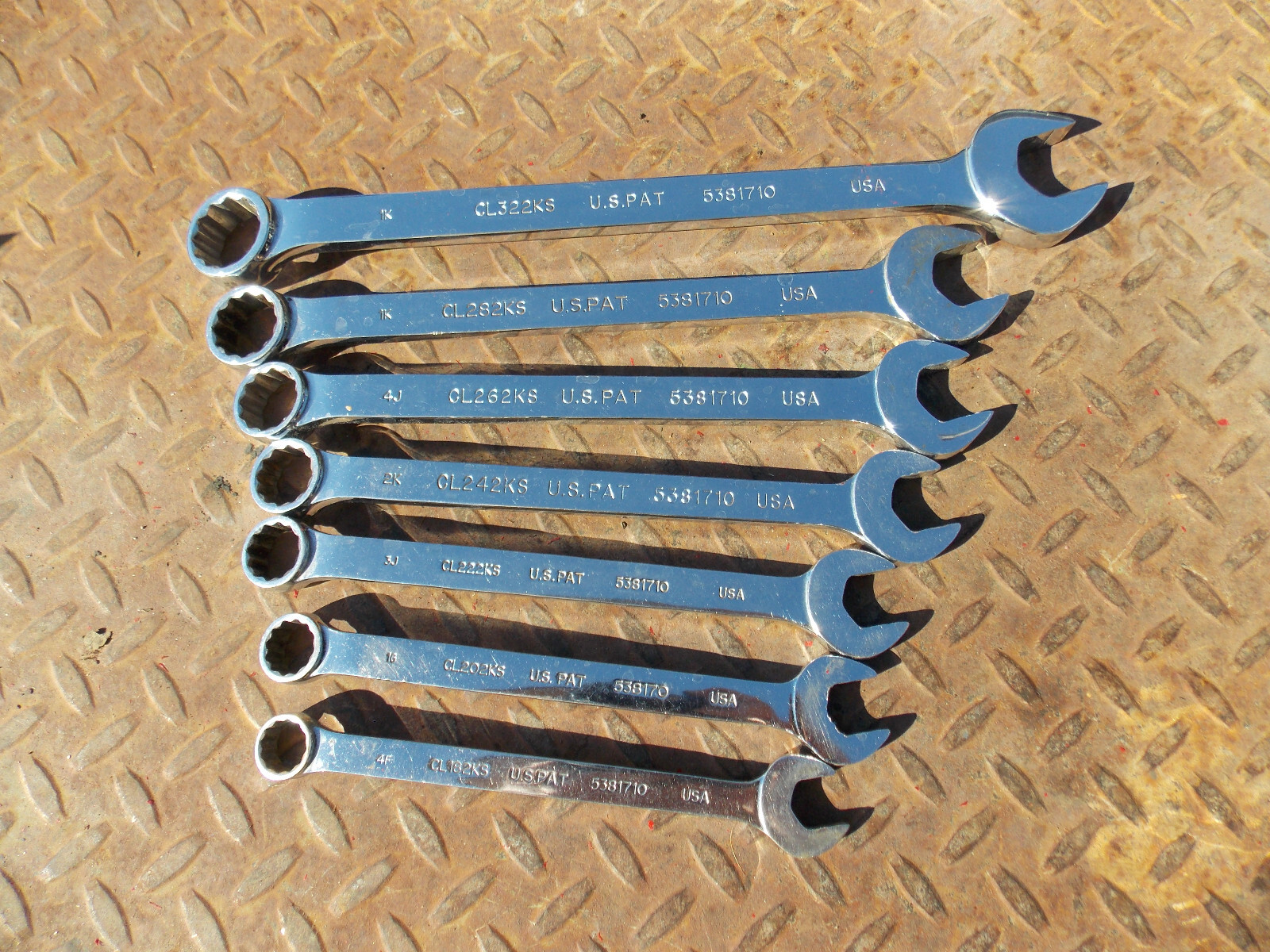 7 pcs MAC long KNUCKLE SAVER sae WRENCH SET 1, 7/8, 13/16, 3/4, 11/16, 5/8, 9/16