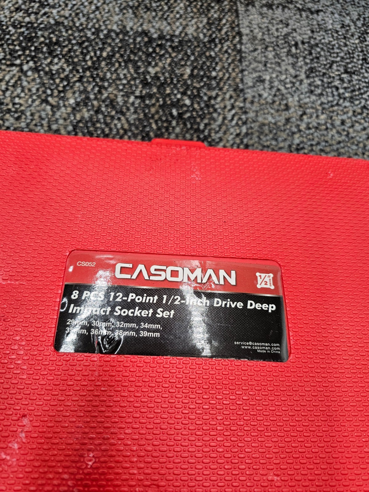 CASOMAN CS052 8-Piece 1/2″ Drive 12-Point Deep Impact Socket 29mm-39mm