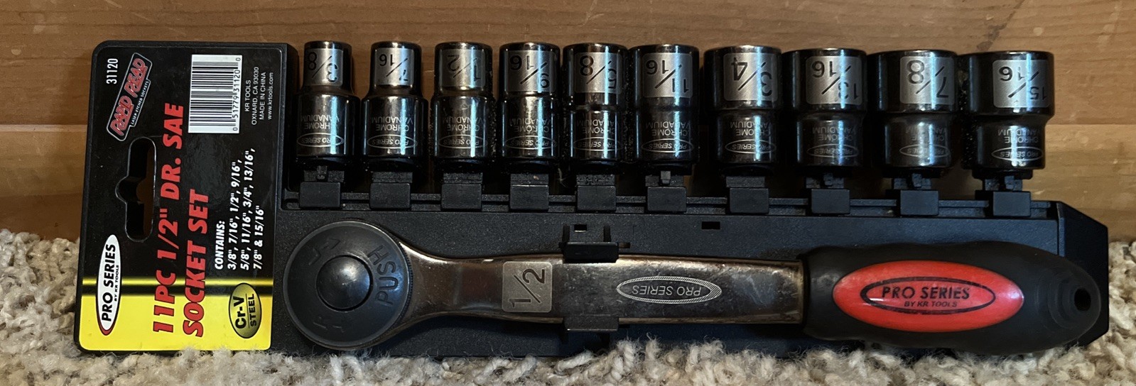 Pro Series 11 Piece 1/2” Dr SAE Socket Set 3/8-15/16”