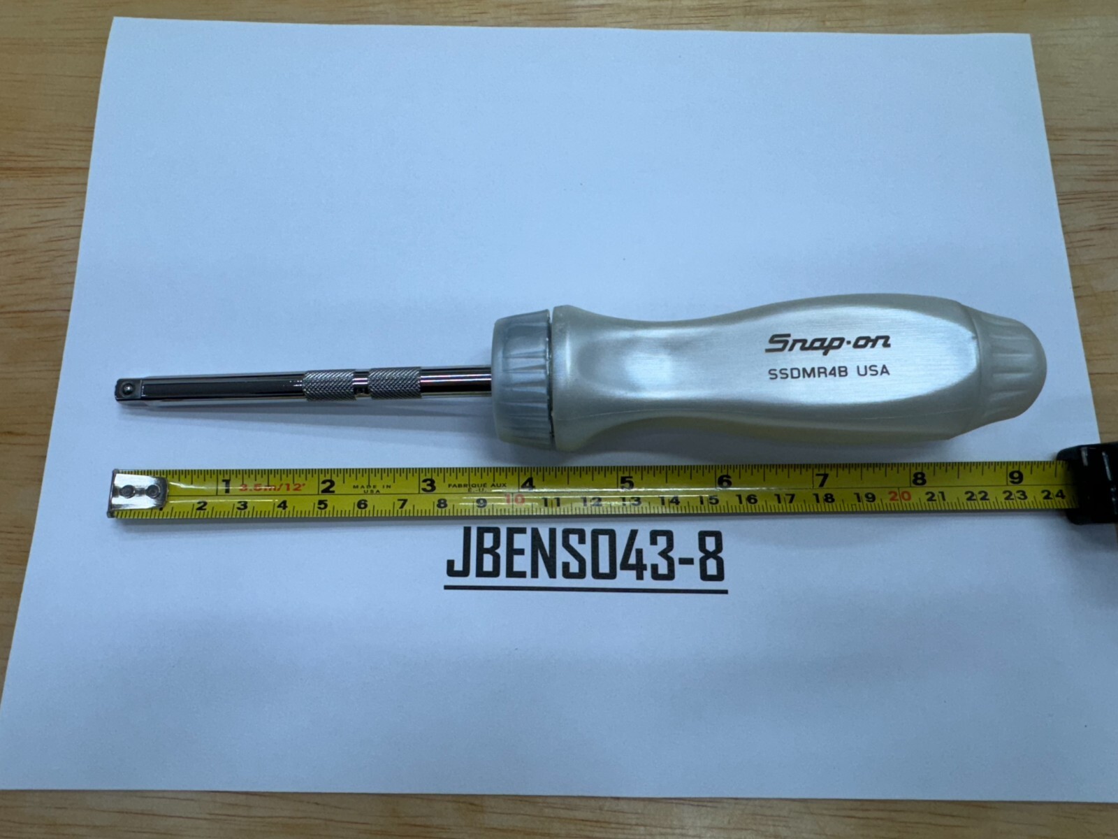 Snap-on Tools NEW PEARL WHITE 1/4″ Drive Hard Grip 4″ Ratcheting Driver TMR4PW