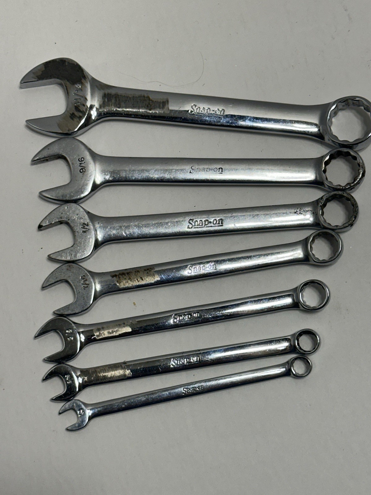 Lot of 7 Snap-On Open End/Box End Wrenches OEX Standard 12 point