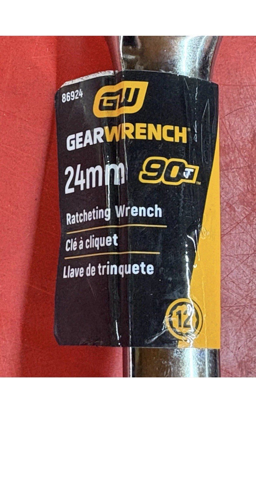 APEX TOOL GROUP GEARWRENCH 86924 RATCHETING 12 POINT 24mm COMBINATION WRENCH 90T