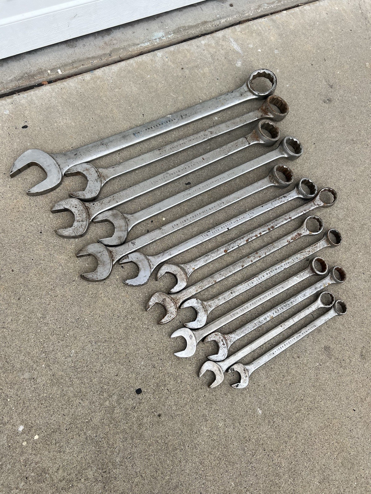 13-Proto USA Professional Jumbo Wrenches SAE Large Sizes from 1-1/16”-2-1/4”