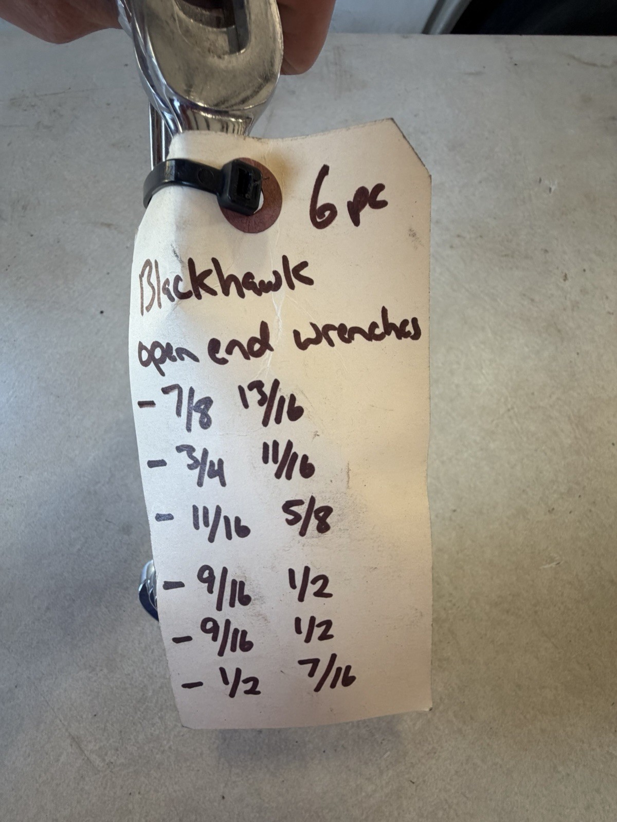Blackhawk USA Open End Wrench Set 6pcs *Sizes In Description*