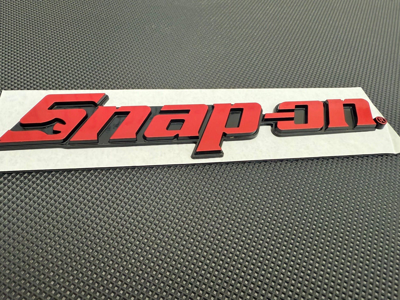 New Snap On LOGO 8” RED METAL Toolbox Roll Cab Badge Logo Emblem Sticker Decal