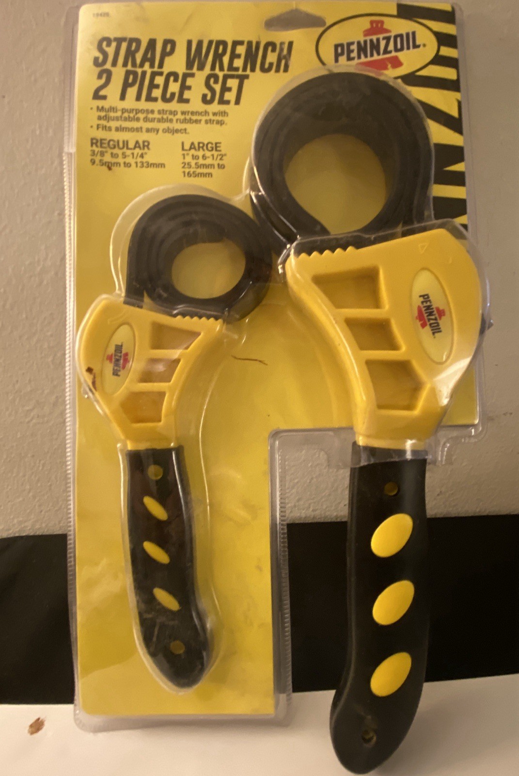 PENNZOIL Strap Wrench Set (Regular 3/8″ to 5-1/4″ & Large 1″ to 6-1/2″) #19425