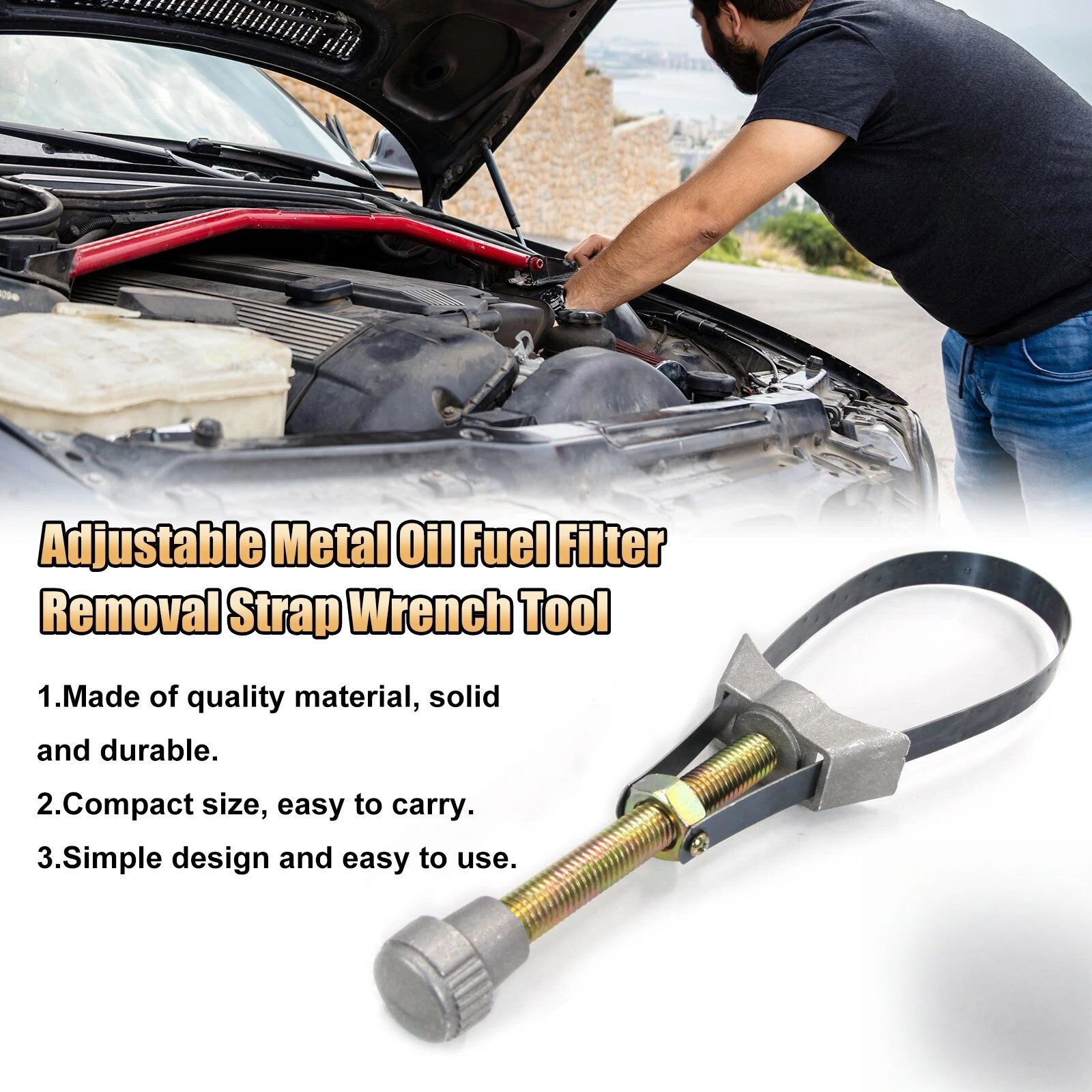 High Quality Oil Filter Wrench 60-120mm Diameter Adjustable for Truck Vehicle