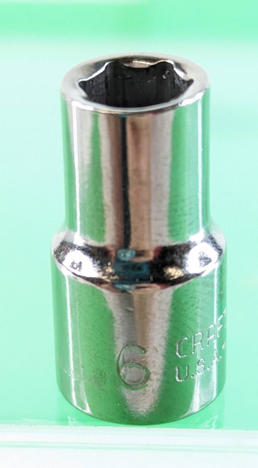 Craftsman USA 1/4in Drive 6mm Socket 6 Point Shallow Chrome Vintage 34602