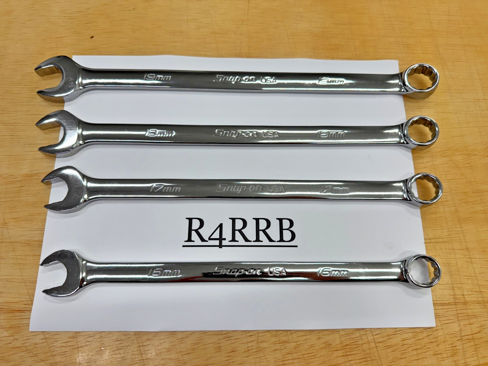 Snap-on Tools USA NEW 4pc Metric LONG FLANK DRIVE PLUS Wrench Lot Set 16mm-19mm