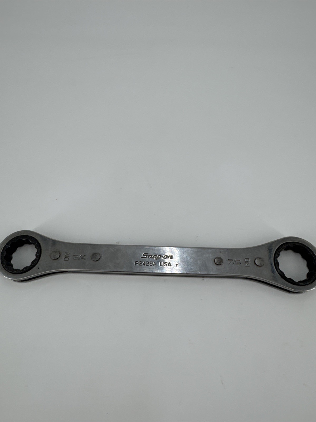 Snap On R2428A Double Box End Ratcheting Wrench 3/4″ 7/8″