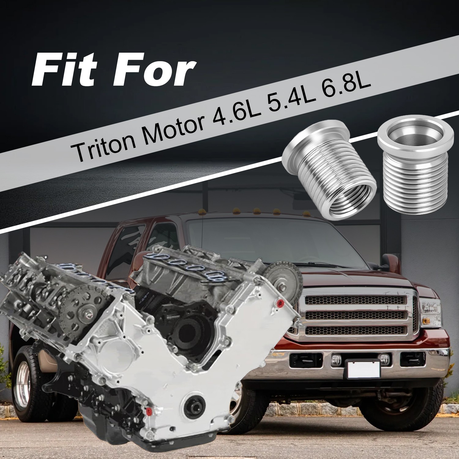 14mm 10x Spark Plug Port Insert for Ford 4. 6L 5. 4L 6. 8 V-10 Triton 389-100