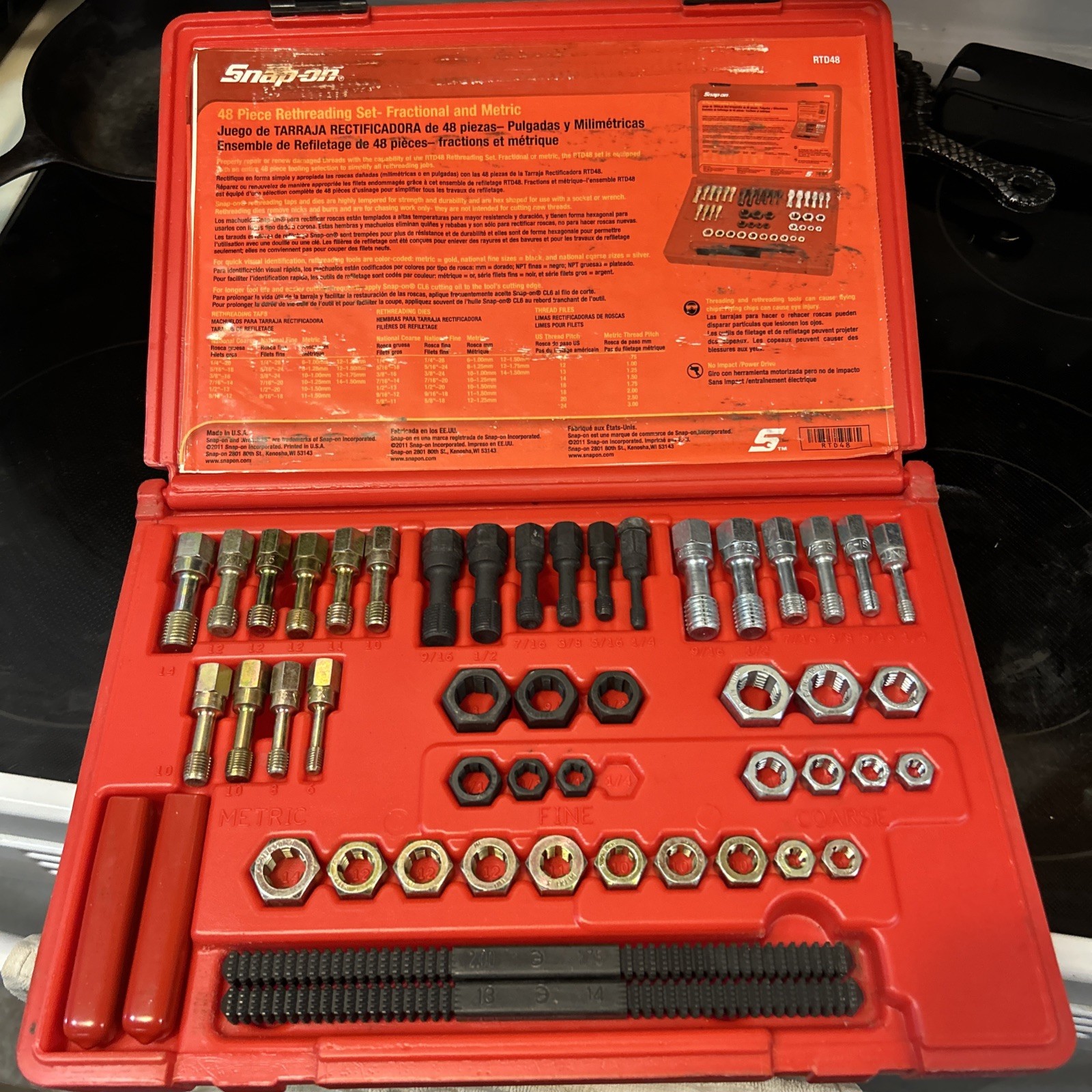 Snap-on Tools RTD48 48-Piece Master Rethreading Tap & Die Thread Restorer Set
