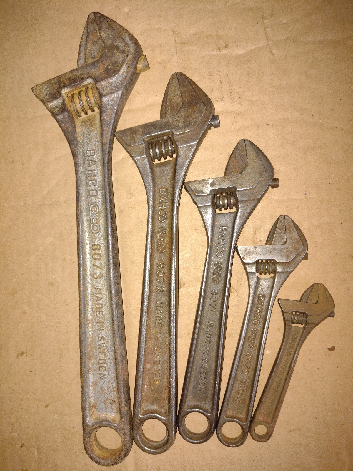 BAHCO ergo ADJUSTABLE WRENCHES-SIZES;12″ &10″ & 8″ & 6″ & 4″ MADE IN SWEDEN