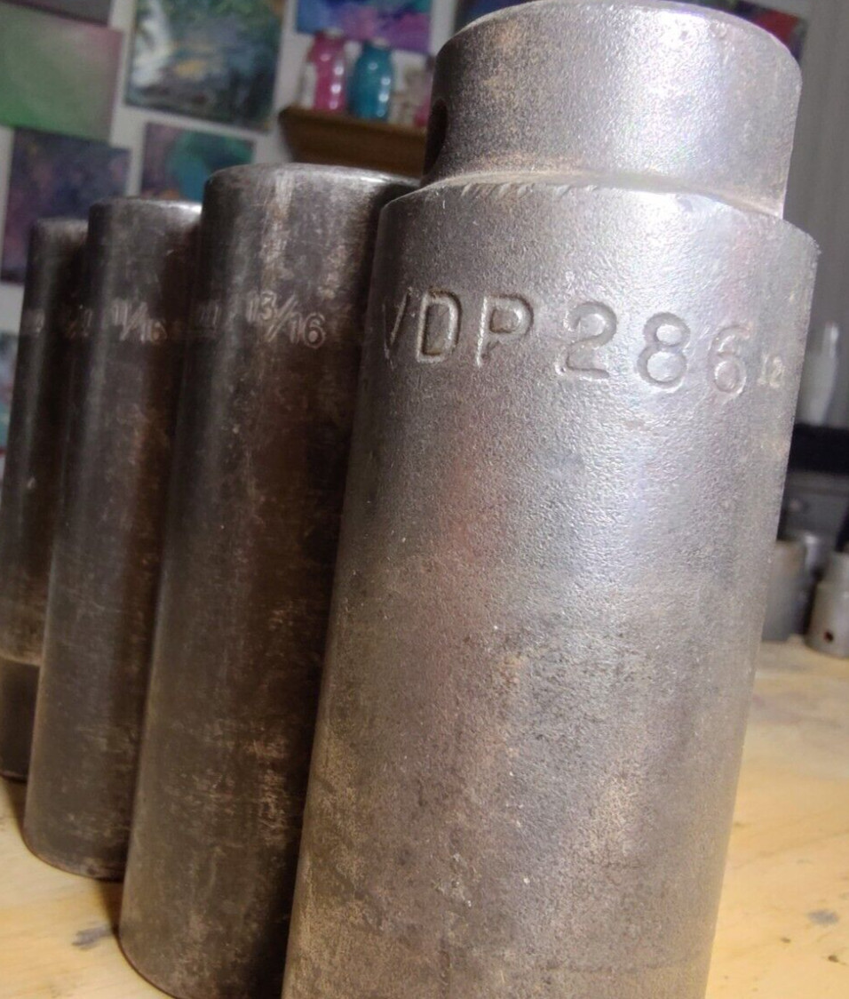 Lot 4pc Snap-on Mac 6pt SIM260 SIM220 SIM160 VDP268 Deep Impact 1/2″ Socket Set