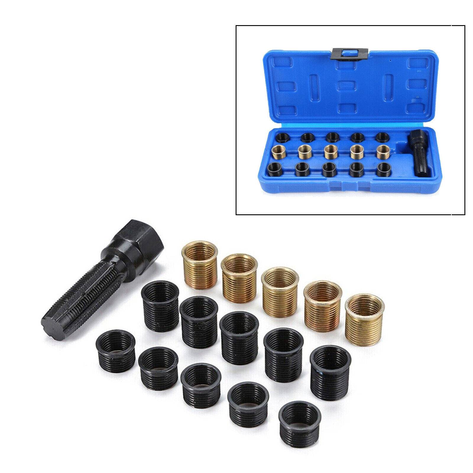 M14 x 1.25 mm Thread Reamer Inserts Kit Spark Plug Rethread Repair Tap Tool