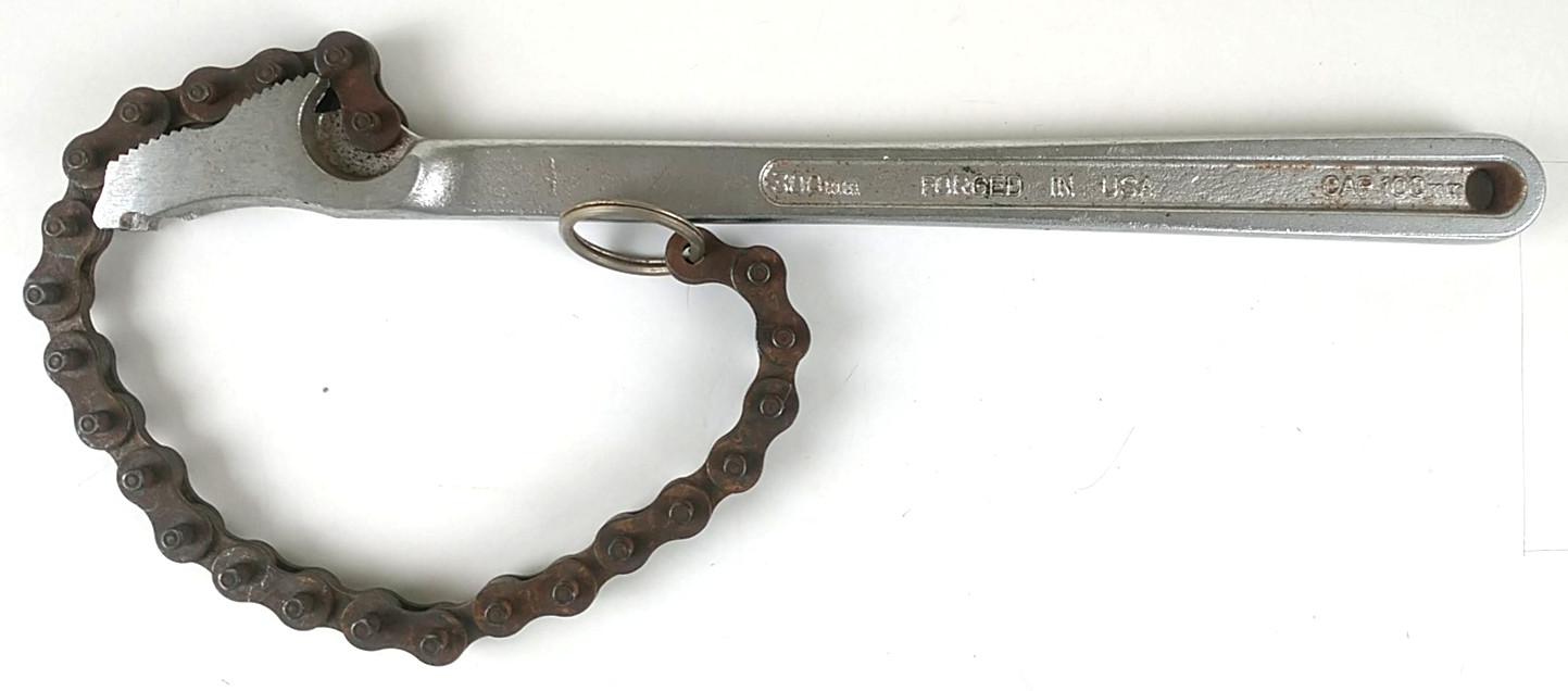 Craftsman Vintage 12″ Chain Wrench 9-55713 Made in USA Chrome 4″ Capacity SD1463