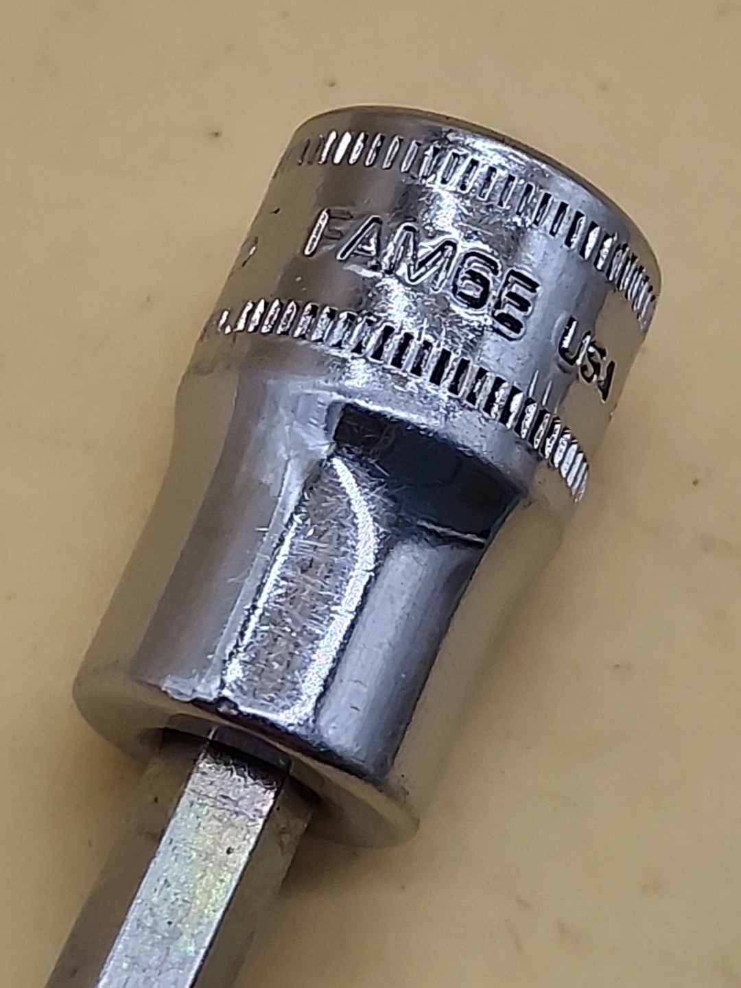 Snap-On Tools 3/8″ drive 6mm Hex Bit Chrome Socket Driver FAM6E USA
