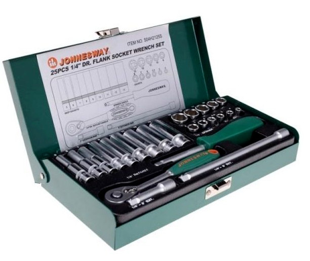 Jonnesway S04H2125S 25 Pcs Professional Hand Socket Set 1/4″ Drive 4-13 mm