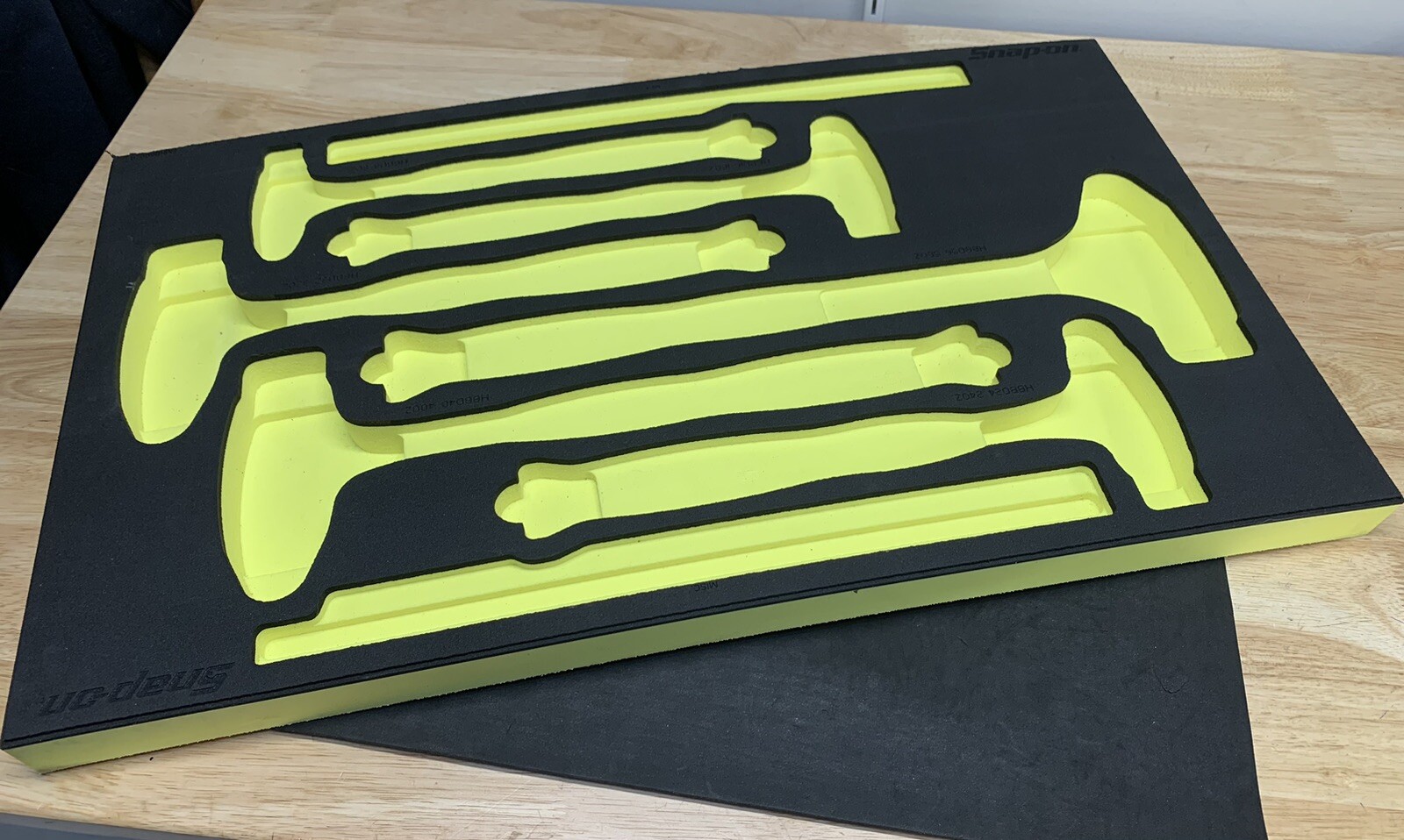 Snap-on HI-VIZ YELLOW Foam Tray Ball Peen Dead Blow Hammer Set 16 24 32 40 56oz