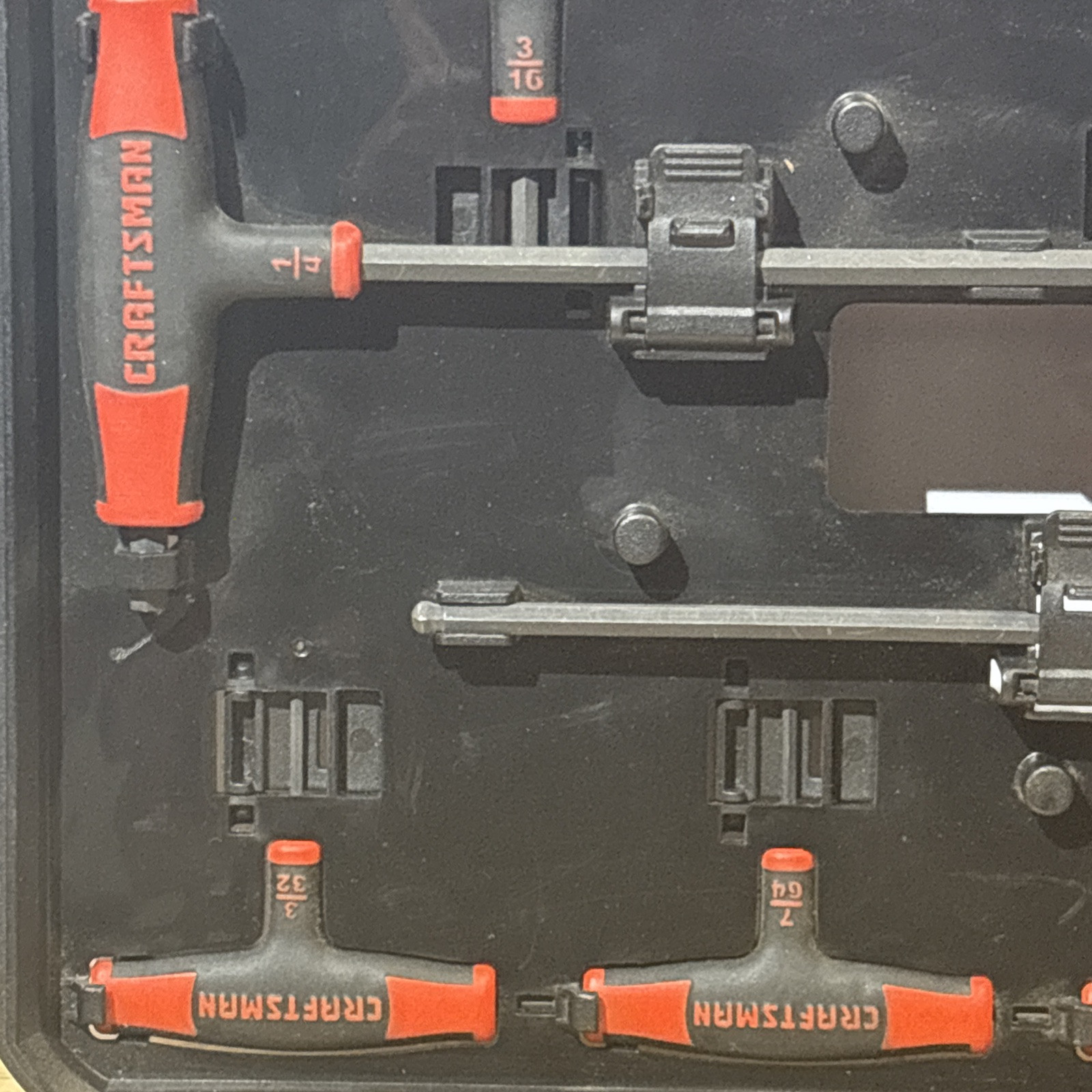 Craftsman SAE T Through Handle Ball Round Hex Key Wrench Set 9 46383 USA