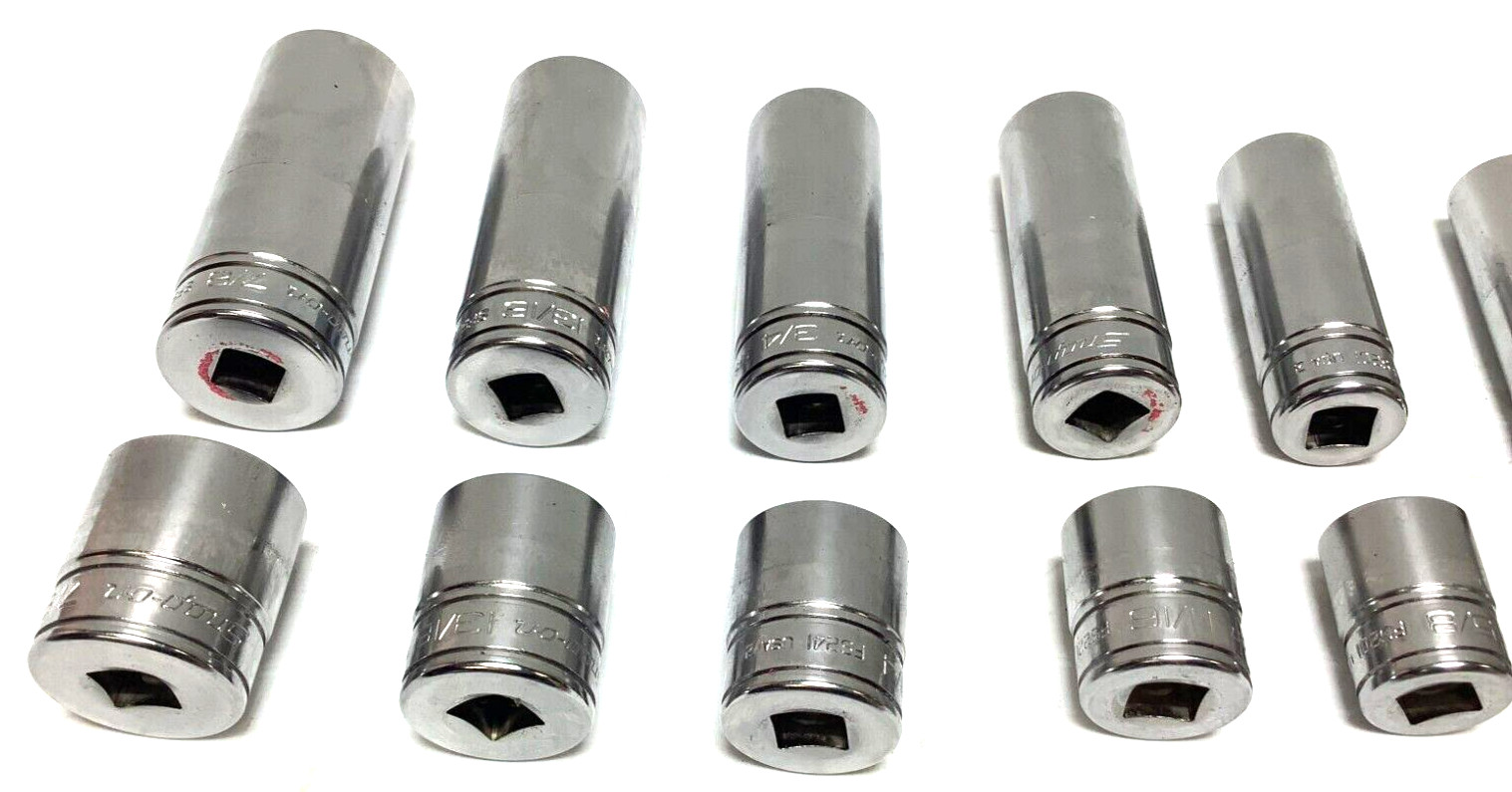 New Snap-on 3/8″ drive 1/4″ thru 7/8″ 22-pc 6-point Shallow Deep Socket 222SFFS